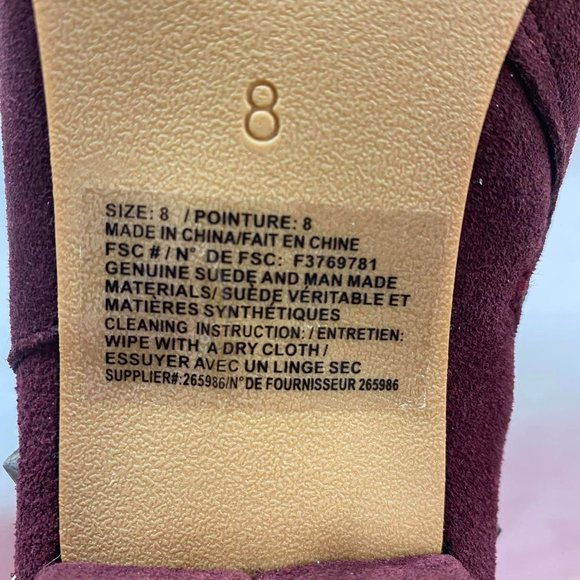 Mark Size 8 Suede and silver studded burgundy zip up booties - Picture 6 of 6